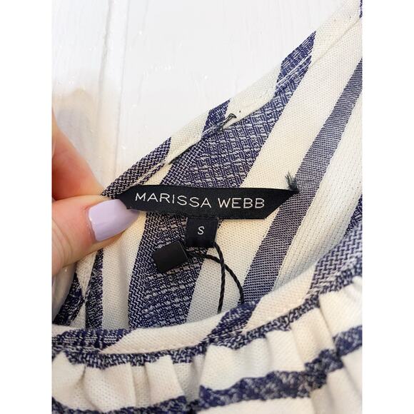 MARISSA WEBB 'Elia' Ivory & Navy Striped Linen Midi Dress NWT $595 US S - Picture 9 of 10